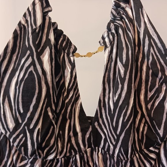 Express Zebra Print Halter Top - Picture 2 of 3